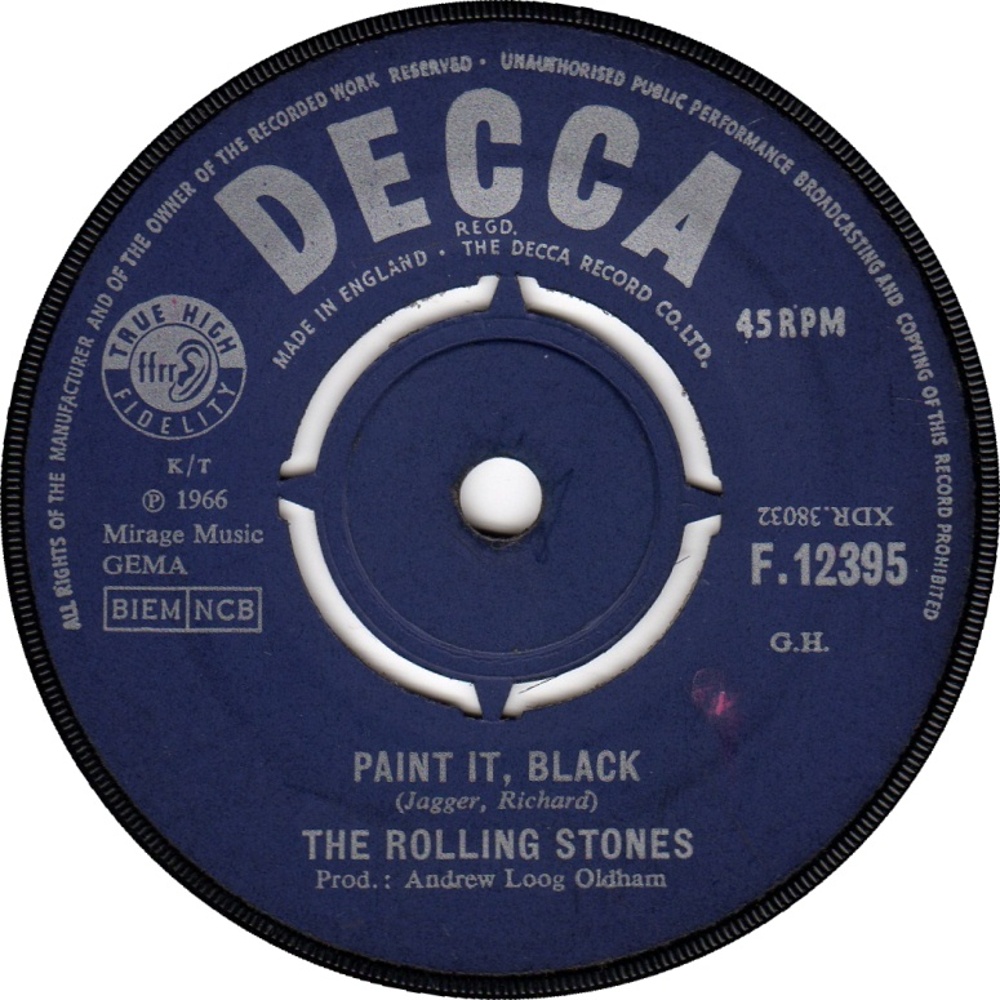 single (UK / Decca) Paint It, Black / 1966